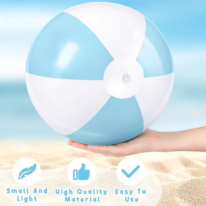 4 Pcs 16 Inch Inflatable Beach Balls Bulk Large Pastel Inflatable Decorated Ball Party Ornaments for Summer Swimming Pool Party Birthday Favors