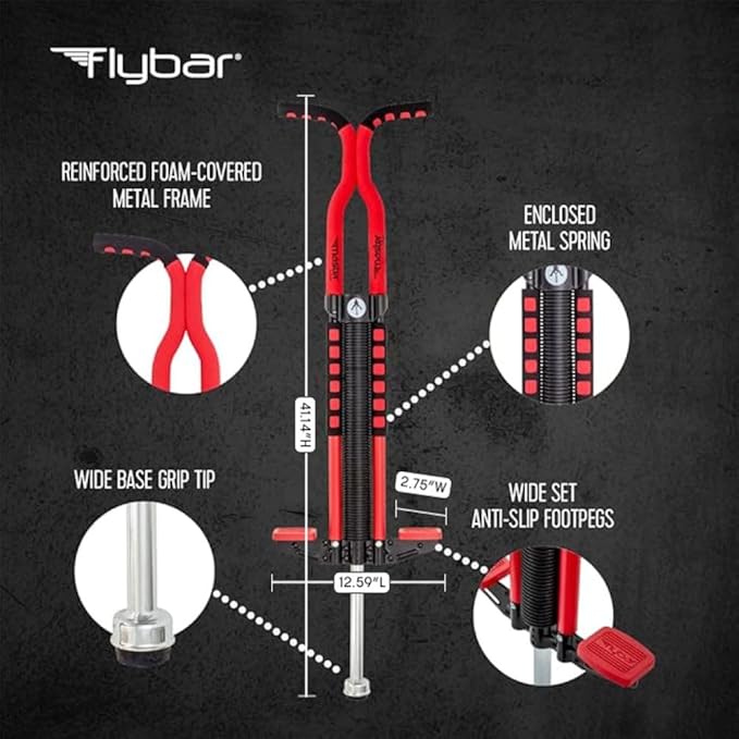 Flybar Master Pogo Stick for Kids Ages 9+, 80–160 lbs – Easy Grip Handles – Active Exercise Toy for Tweens & Teens – Outdoor Toy with Non-Slip Foot Pegs for Boys and Girls – No Assembly Needed