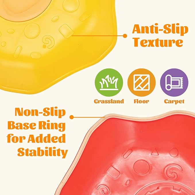 Stepping Stones for Kids - Anti-Slip Toddler Balance Stones with Squeaky Sound - 5pc Crab Sensory Toys for Indoor & Outdoor Play - Montessori Gross Motor Skills Obstacle Course for Boys Girls Toddlers
