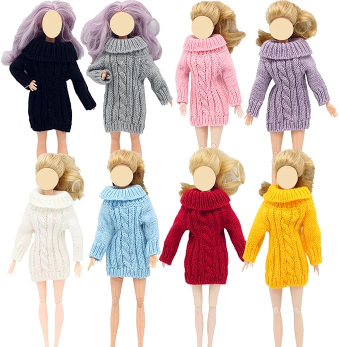 Doll Clothes, 5 Sets Outfits Spring Dresses Pants Windbreaker Hat for 11.5 inch Dolls Accessories Random Style (B)