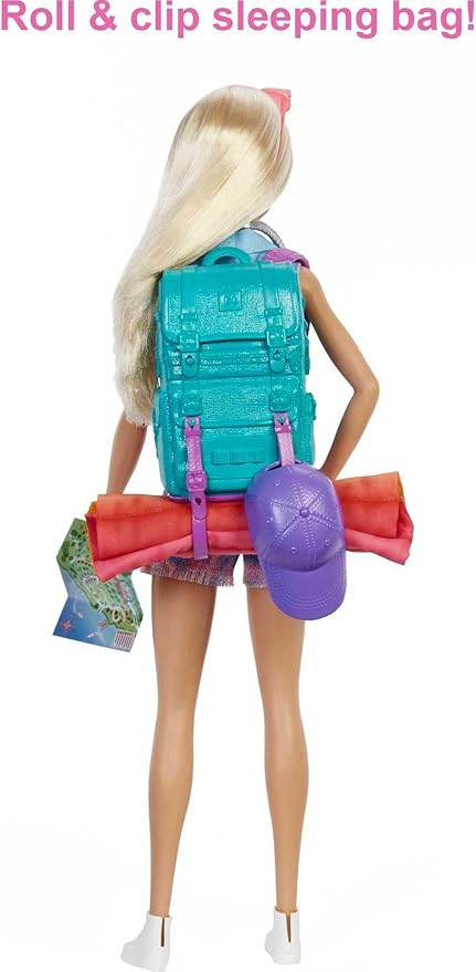 Barbie Doll and Accessories, It Takes Two “Malibu” Camping Doll with Pet Puppy and 10+ Accessories