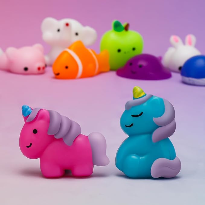 100 Pack Mochi Squishy Toys, Easter Basket Stuffers Party Favors for Kids 4-8-12,Birthday Gifts Treasure Box Classroom Prizes Goodie Bag Stuffers, Mini Squishy Fidget Toys, Carnival Prizes in Bulk