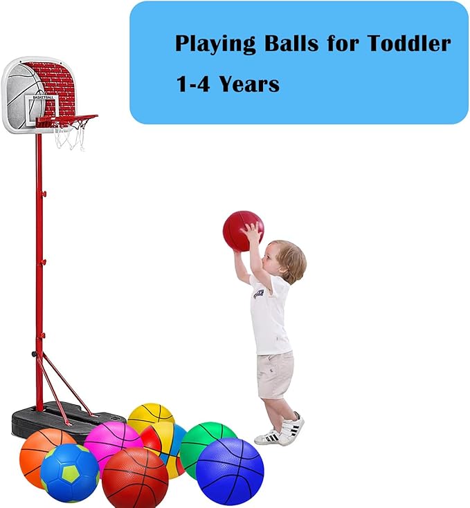 ABAJI Mini Basketballs 5" Toy Ball with Pump Needle Durable Material for Mini Hoop Toddlers Kids Teenagers for Pool Indoors Outdoors