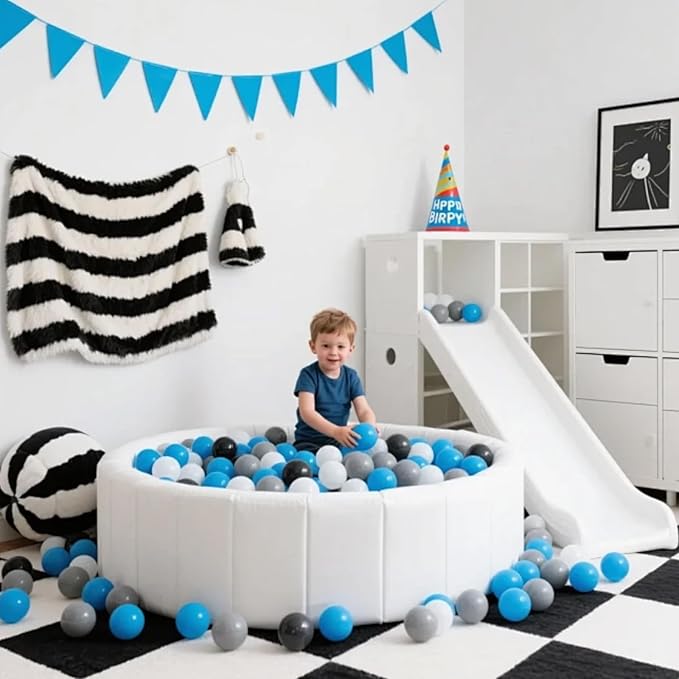 STARBOLO Ball Pit Balls for Toddlers Pack of 100 200 500 - BPA&Phthalate Free Non-Toxic Crush Proof Soft Plastic Balls for 1-5Years Old Toddlers Girl Kids Birthday Pool Playpen Tent Party