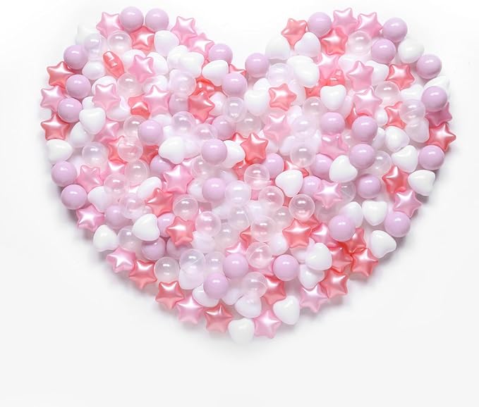 Star Ball Pit Balls for Toddlers- 200 Pcs Crush Proof Plastic Toy Balls for Toddler Ballpit, Ball Pits Play Tent, Baby Pool Water Toys, Christmas Party Decoration, Photo Props