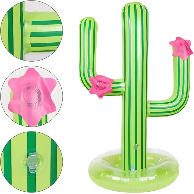 3 Pack Inflatable Cactus Ring Toss Game Sets,Cactus Pool Game Toys Target Toss Floating Swimming Summer Game Toys for Mexican Fiesta Party Accessories Hawaiian Pool Beach Party Decoration Supplies