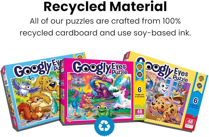 MasterPieces – 48 Piece Jigsaw Puzzle for Kids 4+ Years, Vehicles with Googly Eyes, Educational and Fun Game, Gift Idea for Children, 19" x 14