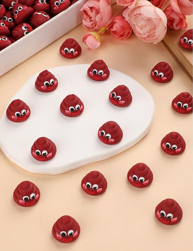 60Pcs Mini Poop Figures, Small Poop Figurines, Fake Poop Toys for Prank Hide Seek Goodie Party Supplies Gifts