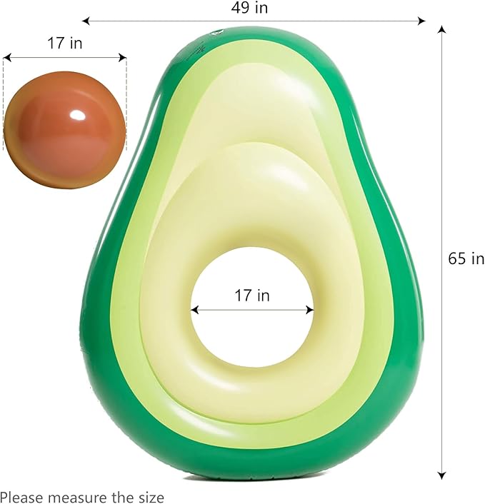Jasonwell Inflatable Avocado Pool Float Floatie with Ball Water Fun Large Blow Up Summer Beach Swimming Floaty Party Toys Lounge Raft for Adults (XL)