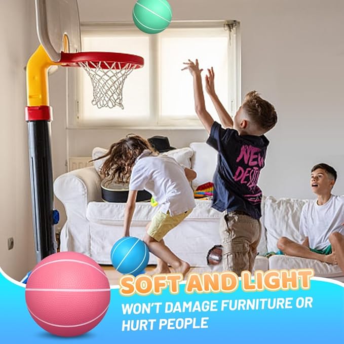 6 INCH PVC Mini Basketball for Indoor Mini Hoops, Soft 6" Rubber Replacement for Over Door Hoops, Ideal for Adults & Kids