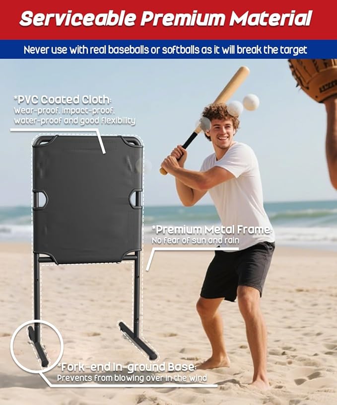 Garbuildman Baseball Strike Zone Target for Plastic Balls, Portable Metal Frame Pitching & Hitting Training Tool for Outdoor