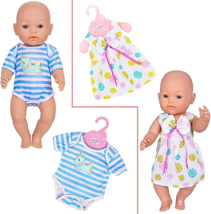 Ebuddy Doll Clothes 10 Sets Baby Doll Clothes Fit for 14-16 inch Baby Dolls，43 cm new Born Baby Dolls, 15 inch Dolls, 18 inch Dolls (Doll is not Included)