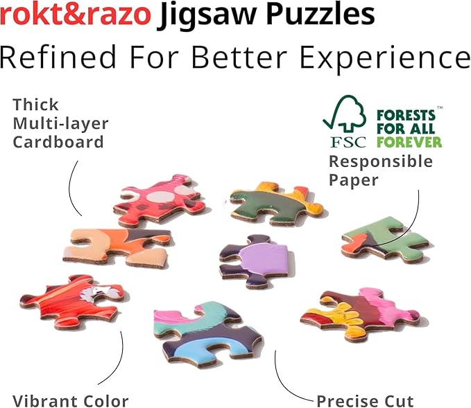 rokt&razo, World Heritage, 24 Mini Pack Jigsaw Puzzles, 1000 Pieces Daily Challenge Pack with Reference Poster, Advent Calendar, Family Game Nights, Finish Size 27.5 * 19.7 in (Index on The Back)