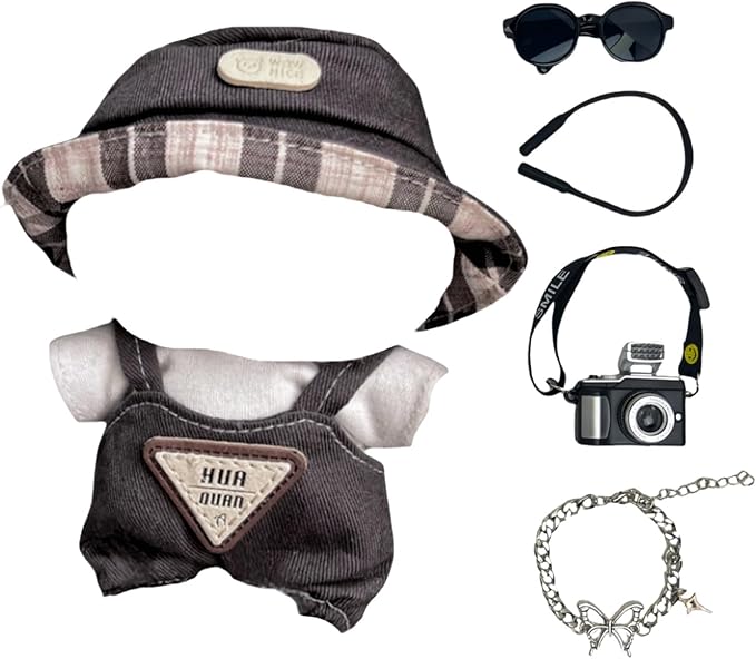 Used for Labubu Doll Outfit Clothes Designer Set,Compatible with Labubu Clothe Accessories for Doll (Grey tooling-0425)