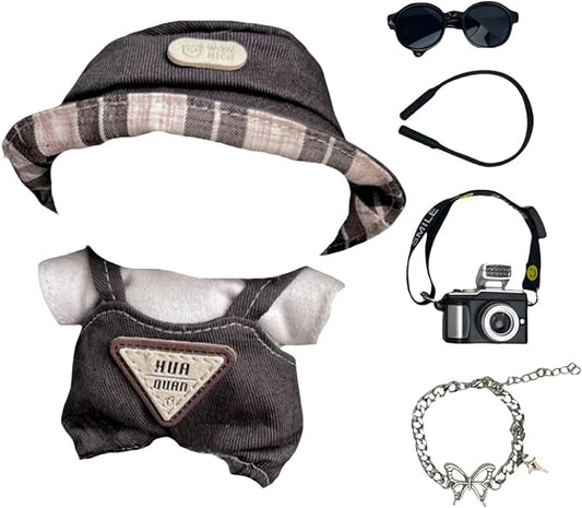 Used for Labubu Doll Outfit Clothes Designer Set,Compatible with Labubu Clothe Accessories for Doll (Grey tooling-0425)