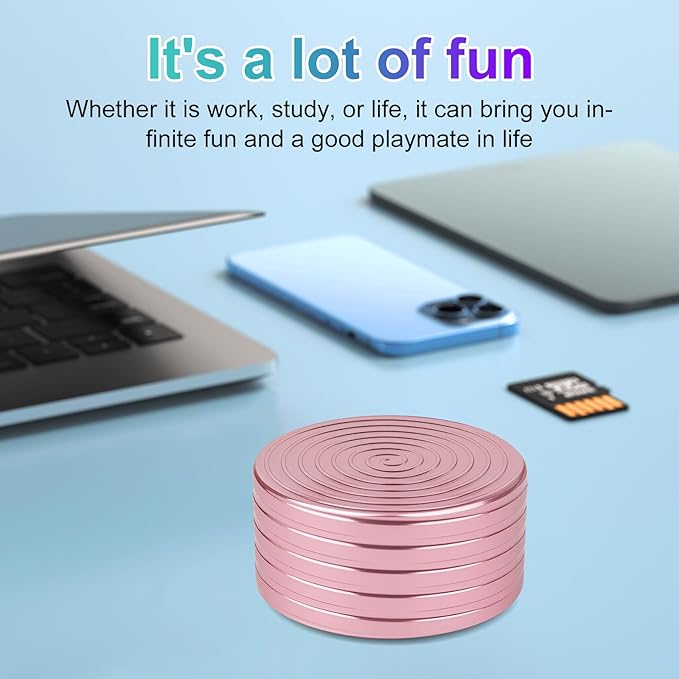 Kinetic Desk Toys, Fidget Toys Adults, 1.97'' Desk Toys for Office for Adults, Spinning Tops for Kids, Physics Toys Novelty Amusements (50MM, Rose Gold)