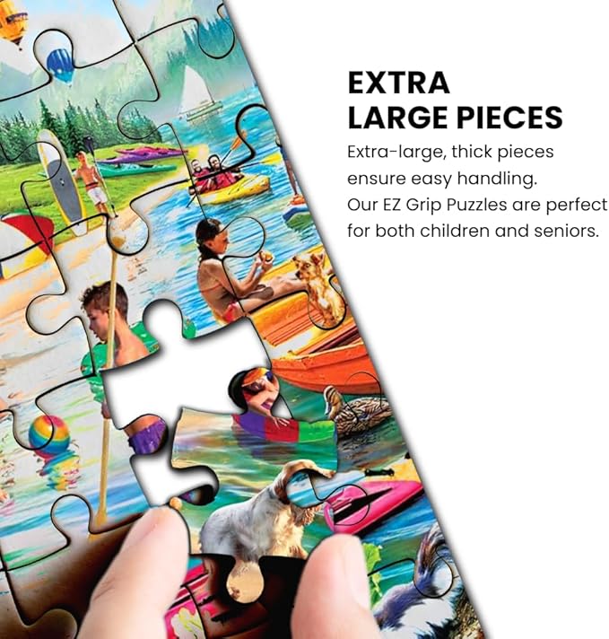MasterPieces 300 Piece EZ Grip Jigsaw Puzzle - Glamping Style - 18"x24" - Jigsaw Puzzle with Vibrant Artwork and Durable Pieces - Fun Family Activity, Brain Challenge, and Educational Entertainment
