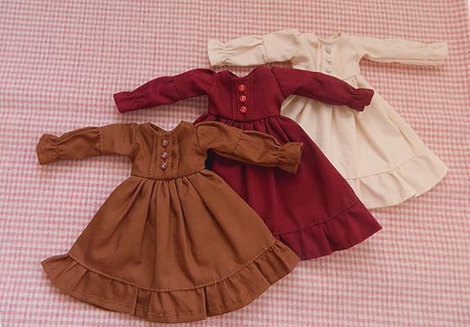 Doll Clothing Fashion Dress for Blyth,Ob24,Licca,Azone BJD Doll Clothes Toys Accessories Gifts (Caramel)(Only Clothes)