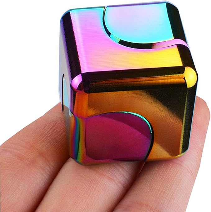 Fidget Spinner Toys Cube Adults, Easter Basket Stuffers for Teen Boys Metal Cool Stuff Desk Gadgets Office Toy for Teen Boy Small Anxiety Figette Sensory Toy ADHD Tool Fingears Figet Stress Gifts