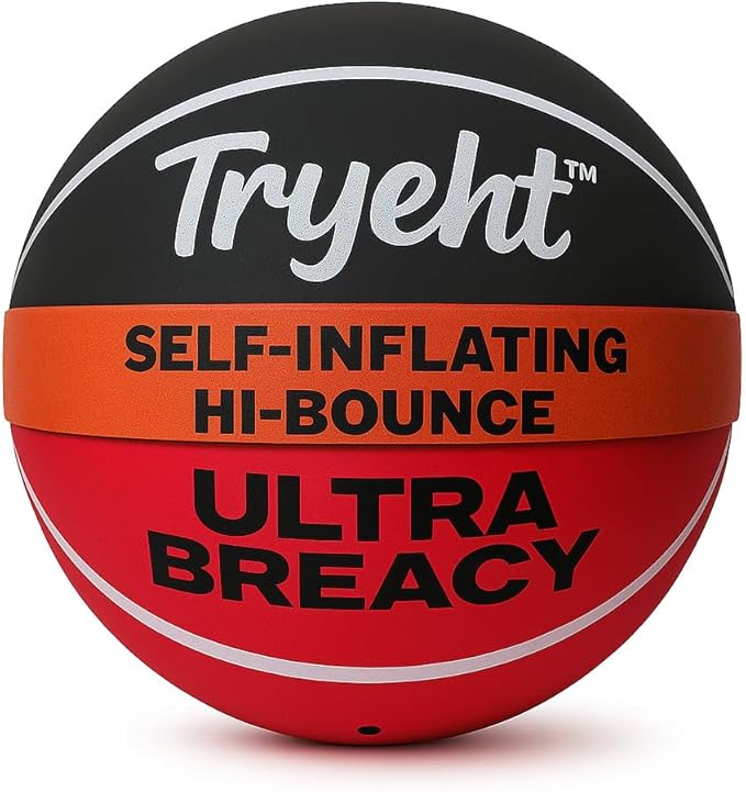 Mini Basketball, 5-Inch Self-Inflating Rubber Ball – No Pump Needed, High-Bounce Breacy Ball for Indoor Mini Hoop & Outdoor Play