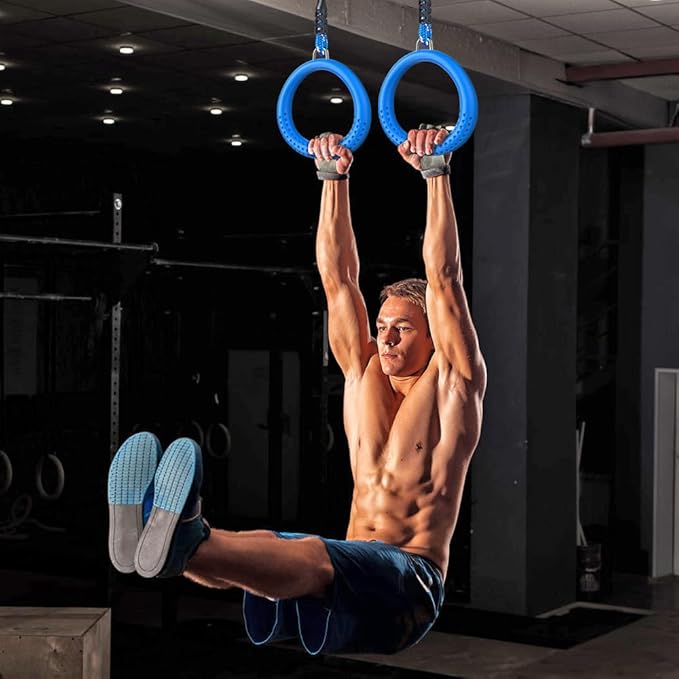 Dolibest 2 Pack of Ninja Gymnastic Rings,Monkey Ring Outdoor Backyard Ninja Accessories Set,Swing Bar Rings Obstacle Course for Training Equipment for Teens,1000LB Capacity