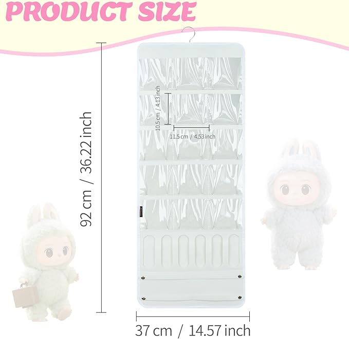Hanging Doll Clothes Organizer,Doll Accessories Storage Holder,Doll Outfit Wall Display,15cm-17cm Dolls Outfit Holder(Not Include Any Accessories) (White)