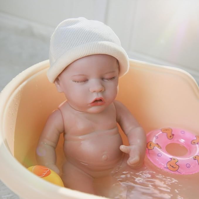 CARANOVO Lifelike Reborn Baby Dolls - 12 Inch Full Body Vinyl Realistic Baby Doll Sleeping Newborn Real Life Small Baby Doll for 3 + Year Old Kids