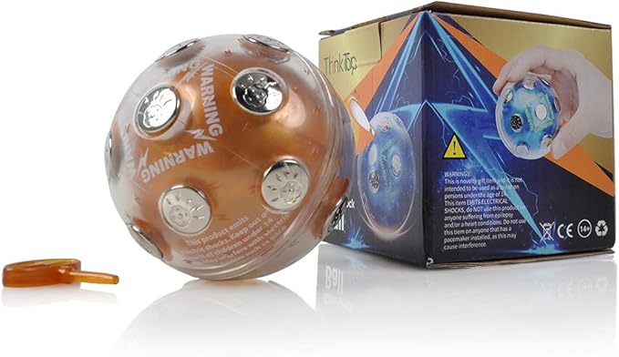 ThinkTop Shock Ball Hot Potato Game, Electric Shocking Game for Christmas, Adventure Funny Novelty Gift Fun Joking for Party, Brown