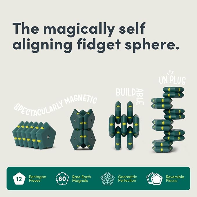 Speks Geode Magnetic Fidget Toy | Sensory Desk Toy for Adults & Teens 14+ | Stress Relief Gift | Sphere, Monstera