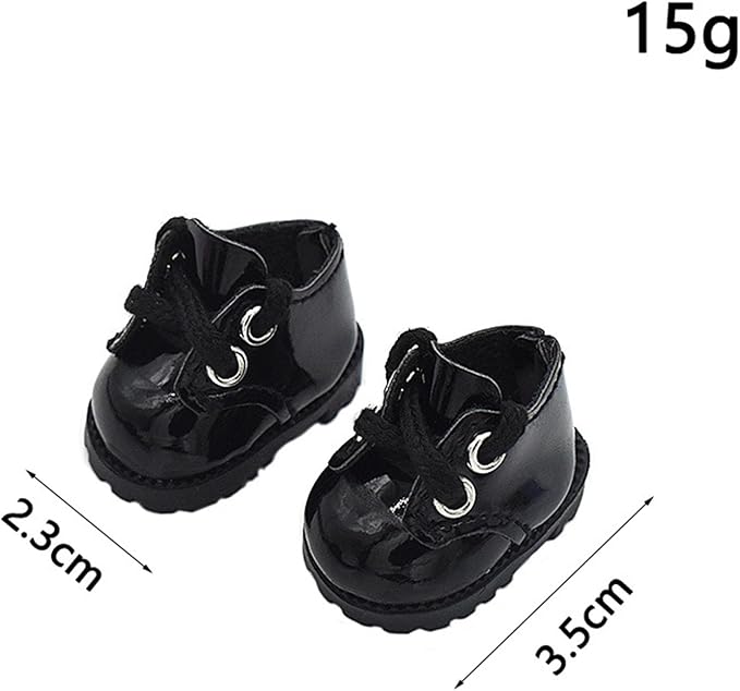 3pcs Doll Accessories Set Included Mini Glasses, Camera and Shoes for 17cm Doll, Dress Up Accessories Mini Costume Supplies for for 6.7 Inches Dolls (Set of Black)