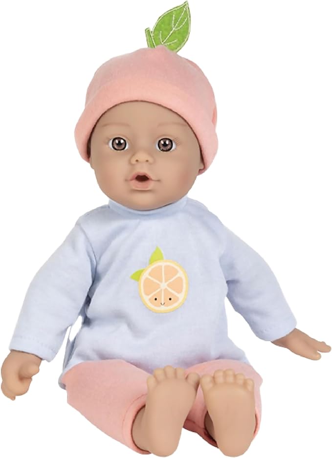 Adora Amazon Exclusive Sweet Babies Collection, 11” Soft and Cuddly Baby Doll Machine Washable, Birthday Gift For Ages 1+ - Baby Grapefruit