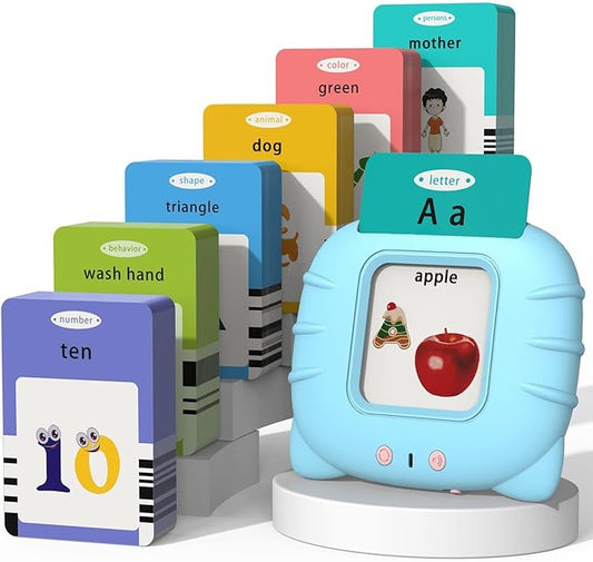 Startcan Talking Cards for Toddlers, Speech Therapy Toys Autism Toys, ABC 123 Sight Words Etc, Educational Learning Interactive Toys with Giftable Package (510-blue (New ABC+123+ 3 Songs))