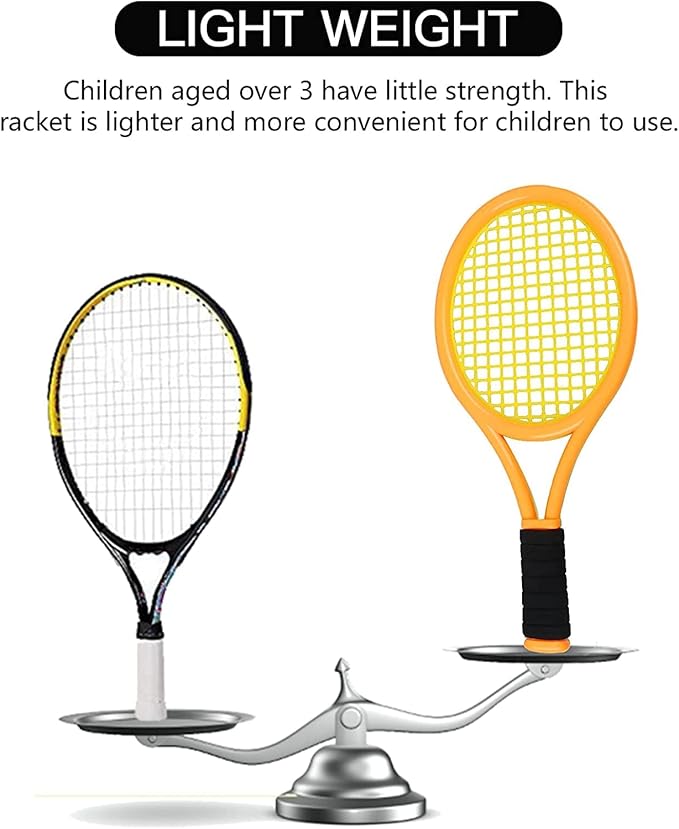 Crefotu Kid Tennis Racket Set for Toddler,Children,Sponge Handle, includes 6 Badminton, 1 Tennis Ball, Bag and 2 Balls - Increase Children's Sports,Improve Tennis Skills