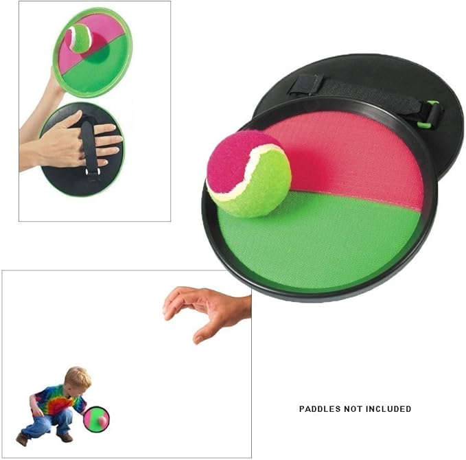 YMCtoys Replacement Sticky Balls for Toss and Catch Sport Game, Hook and Loop, Refill Pack of 6