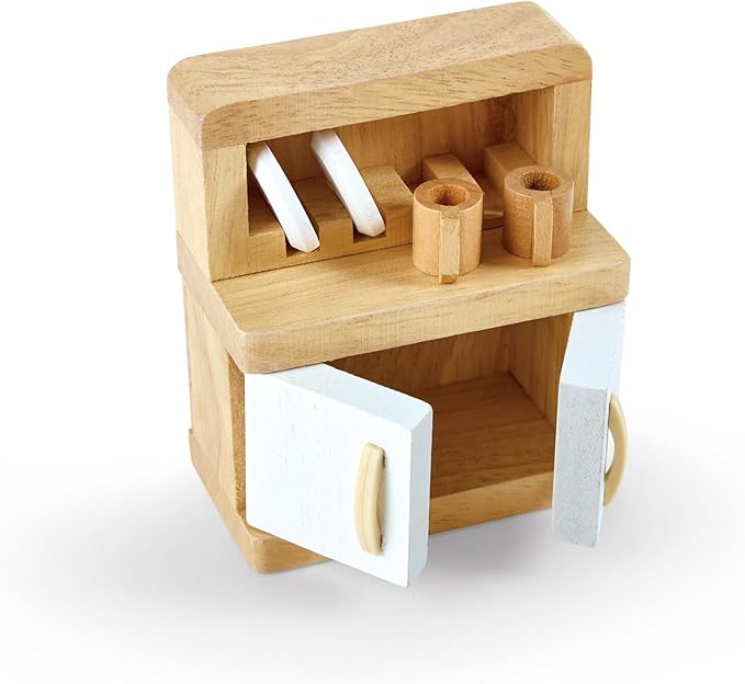 Hape Wooden Doll House Furniture Dining Room Set with Accessories| 1:12 Scales Miniature Dollhouse Furniture