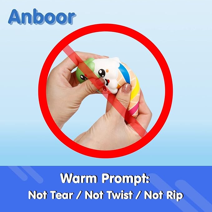 Anboor 2pcs Squishies Set Toys Squeeze Ice Cream Kawaii Slow Rising Scented Kid Toys Cute Food Collect Halloween Ideas