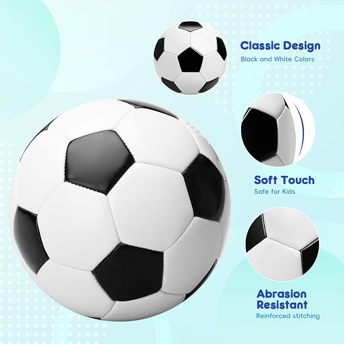 Soccer Ball Size 2 Size 3 Size 4 For Toddlers Kids Ages 1-3 3-8 8-12 - Glitter Unicorn Dinosaur Design - Sports & Outdoors Ball with Pump Deflated - Gift for Girls Boys Children Youth School Birthday