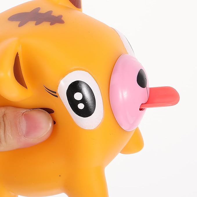TOYANDONA Squeeze Toy for Kids - Tiger Tongue Stick Out Animal Tongue Out Toy Squeeze Ball for Stress Relief Fun Kids Adults Birthday Party Favors Easter Basket Goodie Bag Stocking Stuffers, Orange