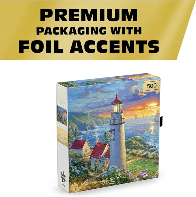 Buffalo Games – 500 Piece Jigsaw Puzzle - Evening Watch - Abraham Hunter - Premium Gold Collection Giftable Puzzle for Adults – Precision-Cut Pieces