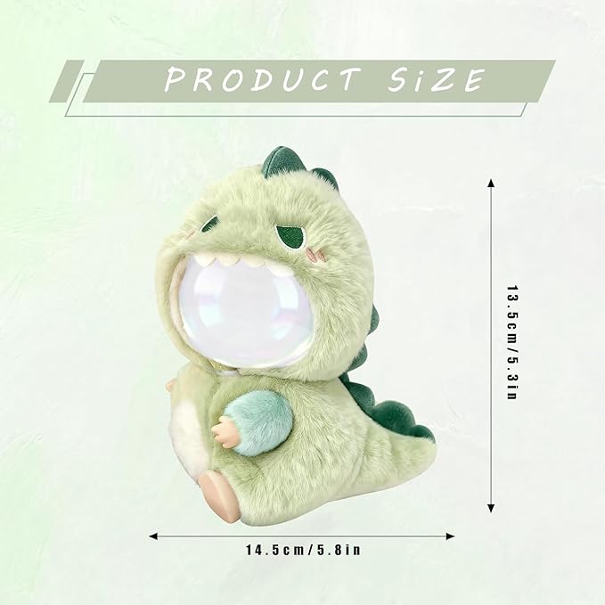 Plush Doll Clothes for 6.7 Inch (17cm) Dolls,Cute Green Dinosaur Costume,This 2-piece Set has a 3D Feel- Perfect for Collectors Dress-Up,Christmas,and Birthday Gifts