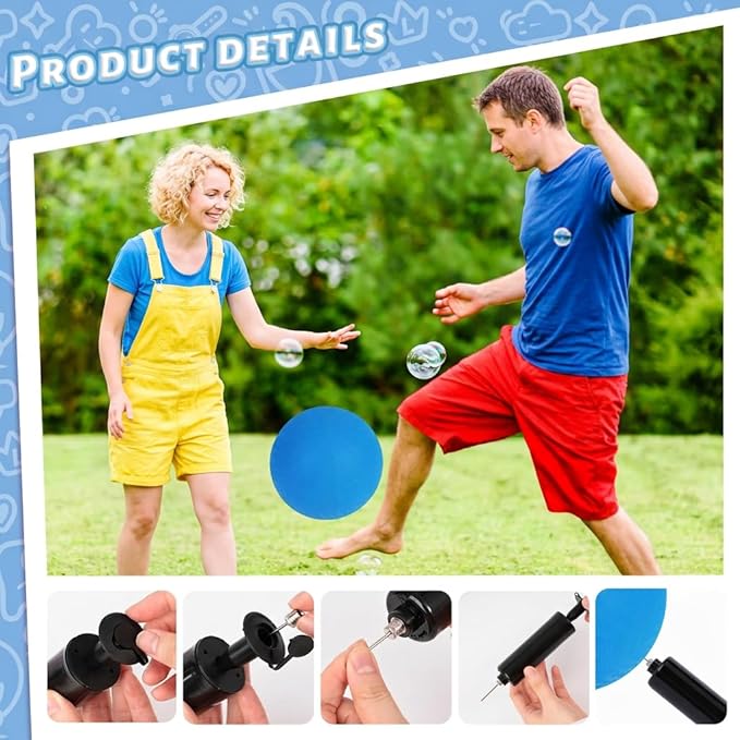 LovesTown 6PCS Playground Balls with Air Pump, 8.5inch Inflatable Dodge Ball Colorful Handball Rubber Kickball