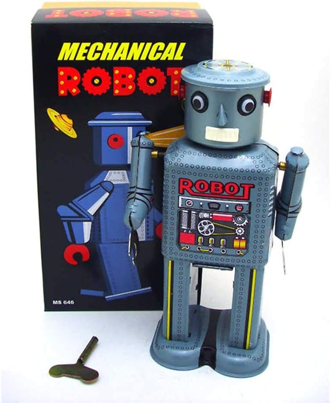 Charmgle Mechanical Robot Tin Toy Wind-up Walking Robot Toy Adult Collection Retro Toy Party Favor Birthday Gifts Home Decoration