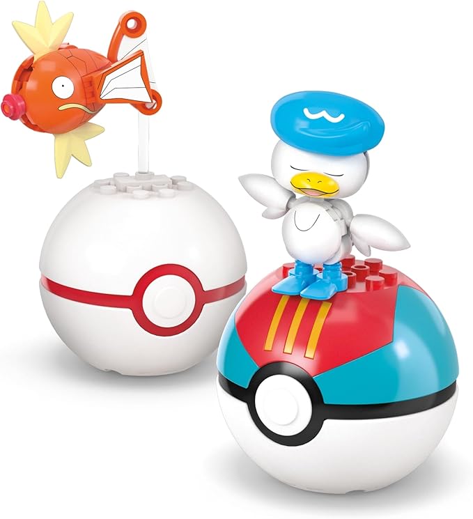 MEGA Pokémon Action Figure Building Toys Set, Water-Type Trainer Team with 79 Pieces, 2 Inches Tall, for Kids