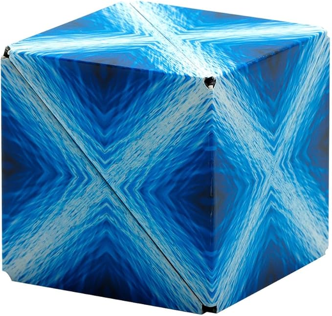 Shashibo Shape Shifting Box - STEM Fidget Toy with Ultra Strong Magnets - Sensory Puzzle Cube Transforms Into 100+ Shapes, Easter Basket Stuffers Gift for Kids, Teens, and Adults (Blue Planet)