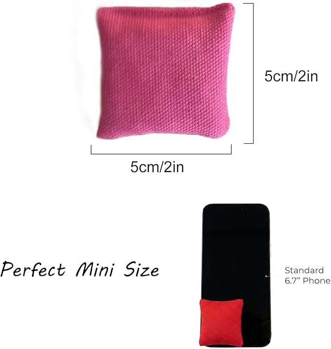 20 Pcs Mini Bean Bags for Tossing Games – Colorful Small Cornhole Bags (2" x 2") for Kids & Family Fun, Outdoor Carnival Toss Games, Party Favors & DIY Crafts