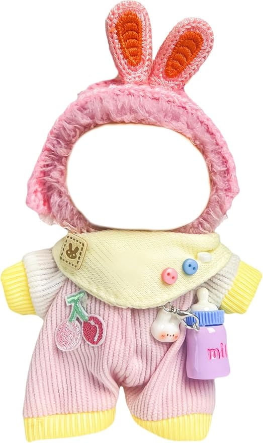 Used for Labubu Doll Outfit Clothes Designer Set,Compatible with Labubu Clothe Accessories for Doll (Pink Baby clothes-0425)