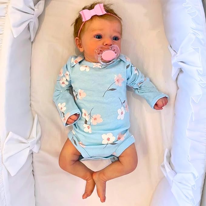 MRB Reborn Baby Dolls, 18-inch Realistic Newborn Baby Dolls with Soft Cloth Body, Real Life Baby with Doll Accessories for Kids Age 3 +