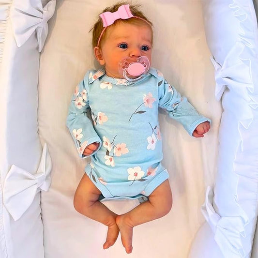 MRB Reborn Baby Dolls, 18-inch Realistic Newborn Baby Dolls with Soft Cloth Body, Real Life Baby with Doll Accessories for Kids Age 3 +