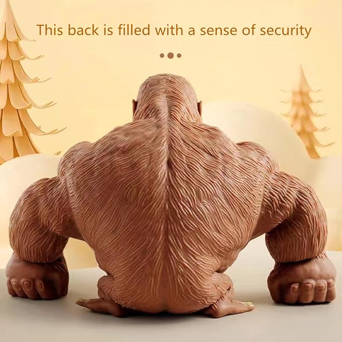 Stretchy Glue-Sand Filled Rubber Gorilla, Latex Gorilla Soft Decompression Doll Toy,Squishy Monkey Toy, Animal High-Elastic Stretchable, Decompression Toy for Adults and Children (Gorilla-L)