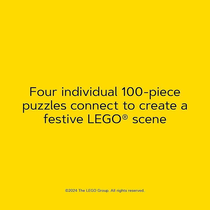 Lego Christmas Tree Puzzle | Four Connecting 100-Piece Jigsaw Puzzles